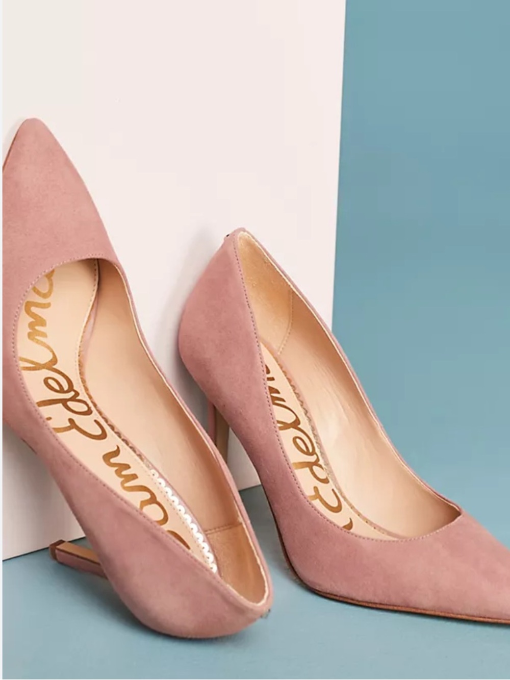 Sam Edelman Dusty Rose Suede Pointed-Toe Heels